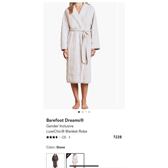 Barefoot Dreams LuxeChic Blanket Robe Color: Stone (NEW) - Picture 3 of 6